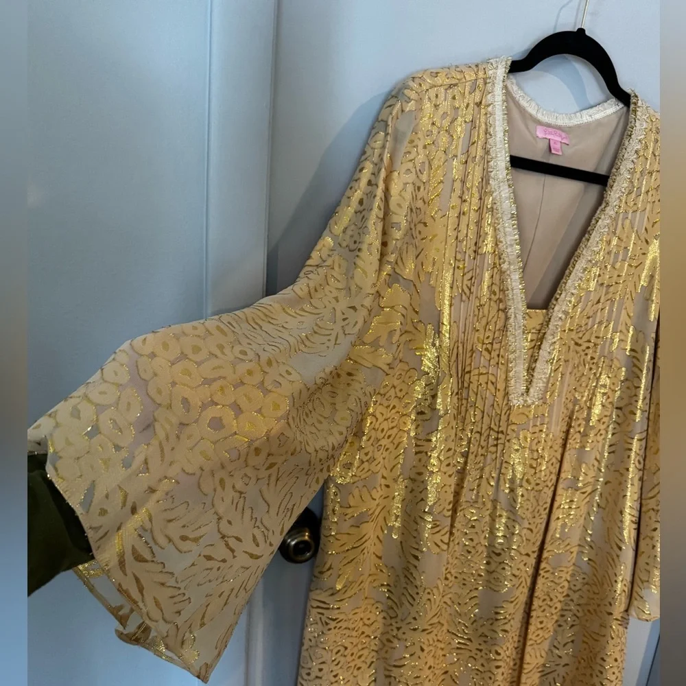 Lilly Pulitzer Gold Metallic Dress XL - Picture 3 of 5